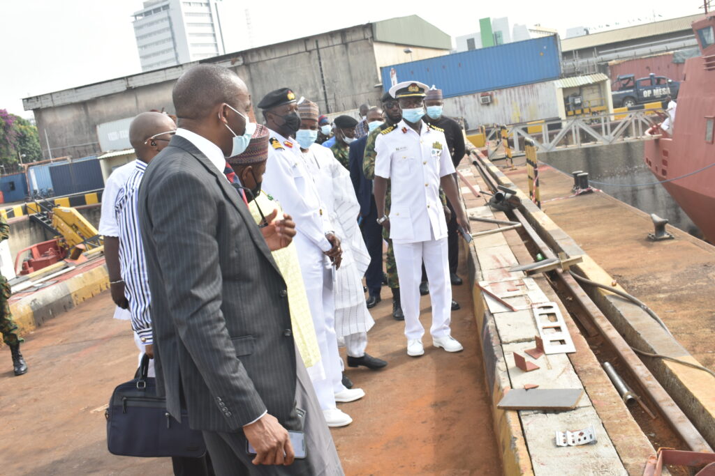 Members of House of Rep Committee on Nigerian Navy Visit To Naval Dockyard Limited